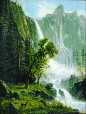 Waterfall in the mountains. Gvozdetskaya Tatiana