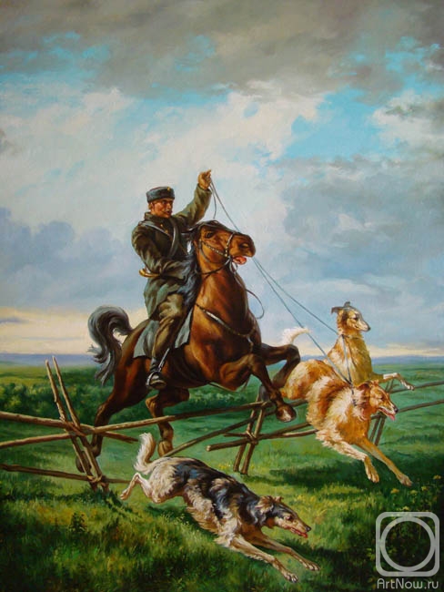 Kharchenko Ivan. Huntsman with three greyhounds