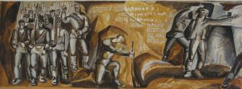 Sketch of the diploma "Iron Division" of the triptych. Pomelov Valentin