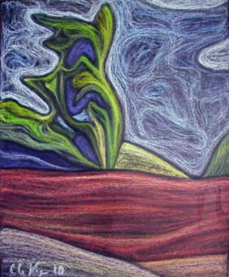 Landscape with white cloud. Kyrskov Svjatoslav