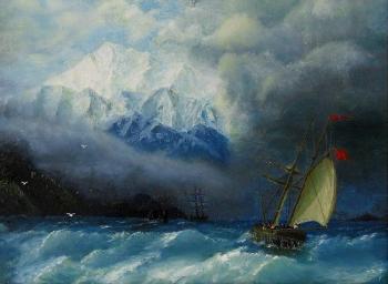 Sailboat (copy from the painting by Aivazovsky). Kolodin Vladimir
