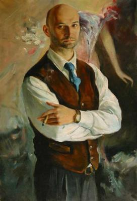 Portrait of a man with a cigar. Venski Igor