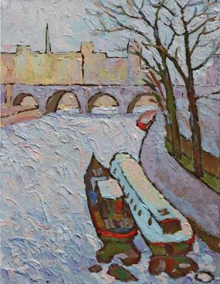 Barges on the Seine. Kuznetsov Grigory