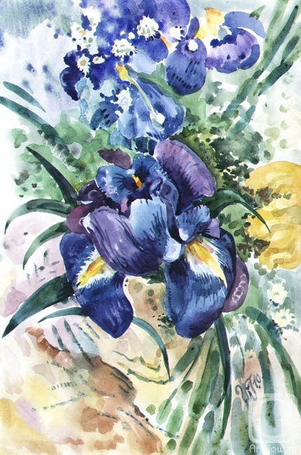 Green Irina. Dark blue iris