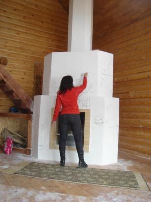 Painting of fireplace. Beginning. Sergeyeva Irina