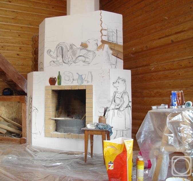 Sergeyeva Irina. Painting on fireplace 2