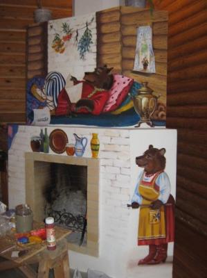 Painting on fireplace 6. Sergeyeva Irina