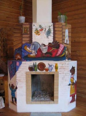 Fireplace painting. Sergeyeva Irina
