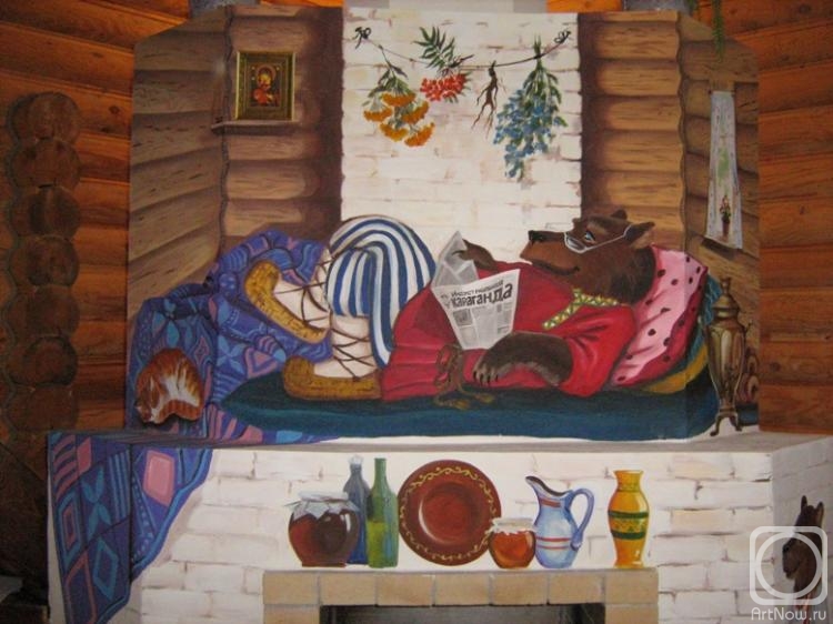 Sergeyeva Irina. Fireplace painting