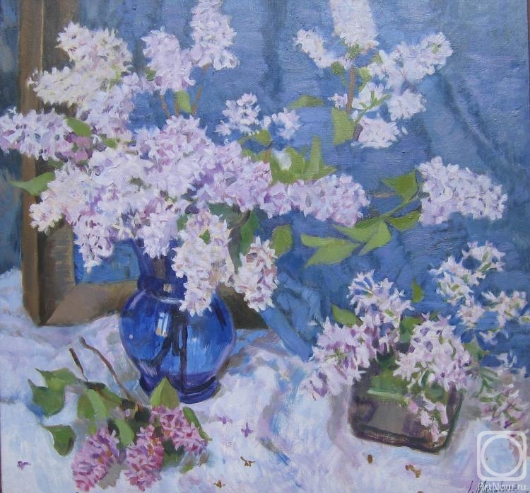 Moskaleva Irina. Lilac in dark blue a vase