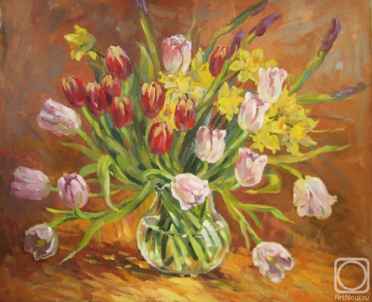 Postrigan Elena. Tulips and daffodils