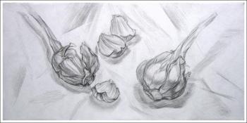 Still life with garlic. Arifmetova Natalya