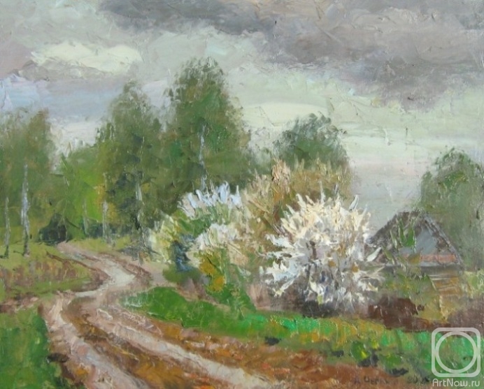 Chernyy Alexandr. Road. The cherry blossoms