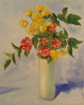 262 (bouquet with red and yellow flowers). Lukaneva Larissa