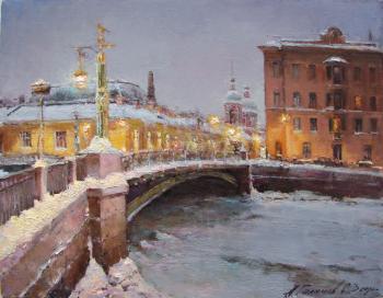 Panteleymonovsky bridge. Evening. Winter 2010. Galimov Azat