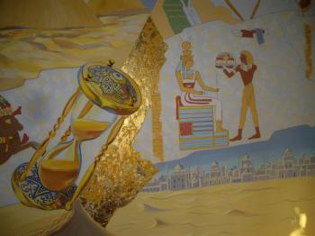 Wall painting in the children's room. Egypt