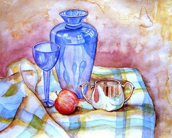 Still life with a blue vase. Krutov Andrey