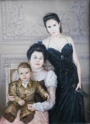 Family portrait in costumes. Yekimov Vladimir