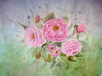 Tea roses (Painting Silk Roses). Kudryashov Galina