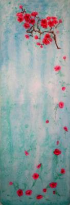 Sakura on blue (scarf). Kudryashov Galina