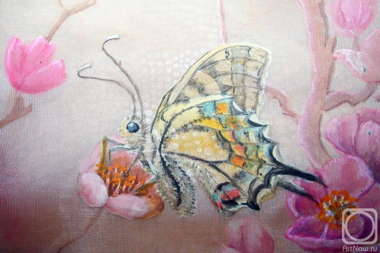 Kudryashov Galina. Butterfly on a flower (fragment)
