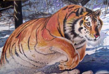 Tiger in the Winter Forest. Bandurko Viktor