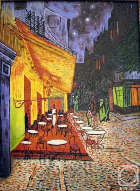 Bandurko Viktor. Copy of Van Gogh's painting "Night Cafe in Arles"