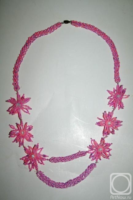 Kudryashov Galina. Necklace "Pink flowers"