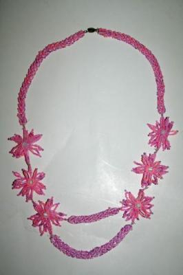Necklace "Pink flowers"