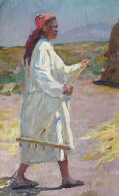 Woman with rake. Stukoshin Feudor