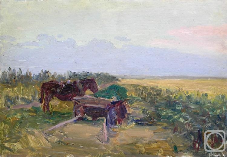 Stukoshin Feudor. Horses near Cart