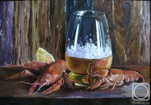 Repyuk Igor. Still Life with Beer and Crayfish