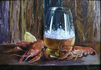 Still Life with Beer and Crayfish. Repyuk Igor