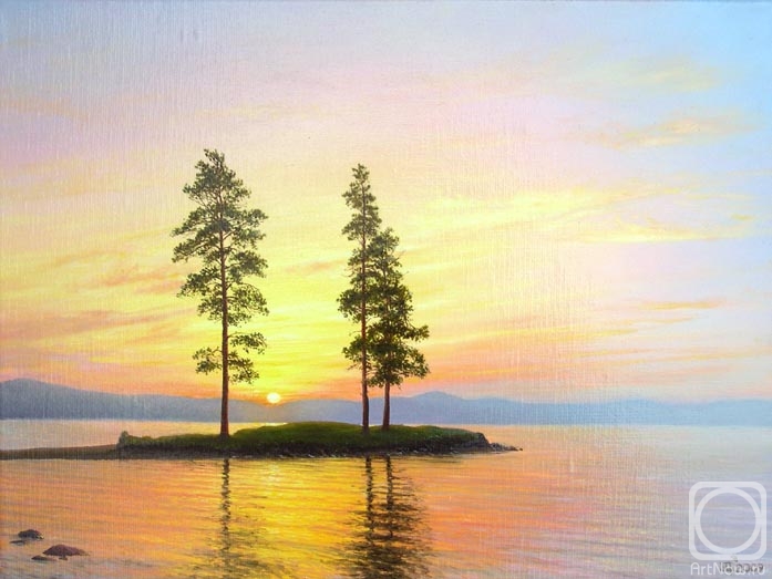 Sheglov Dmitriy. Sunset at the Tavatuy lake