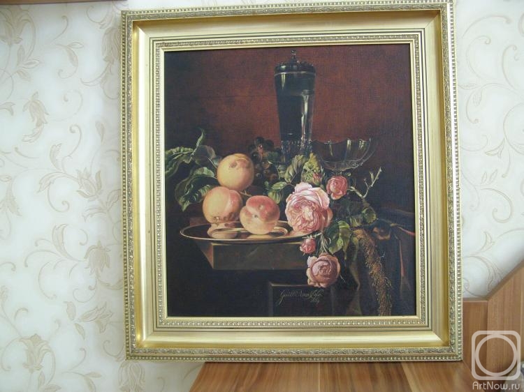 Dobrovetska Irina. "Roses et peches" copy painting author WILLEM VAN AELST