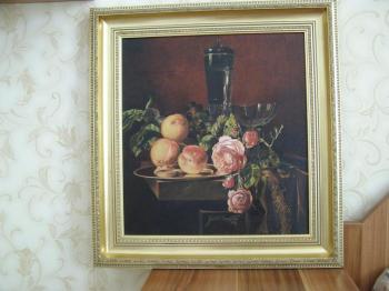 "Roses et peches" copy painting author WILLEM VAN AELST