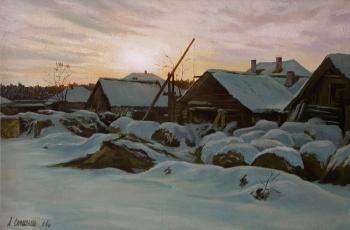 In the countryside in winter. Samokhvalov Alexander