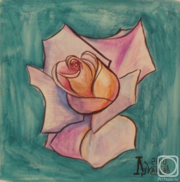 Lukaneva Larissa. Rose on Turquoise
