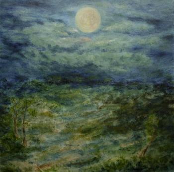 The circle of the moon in the square of the night...