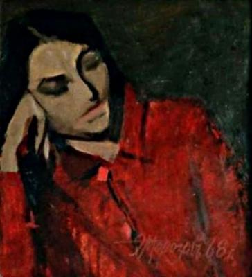 The lady in red (the Portrait of the wife)