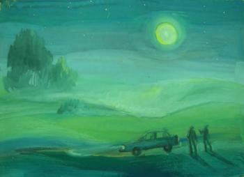 Night. Moon. And two on the way. Mustafina-Khazieva Lilia