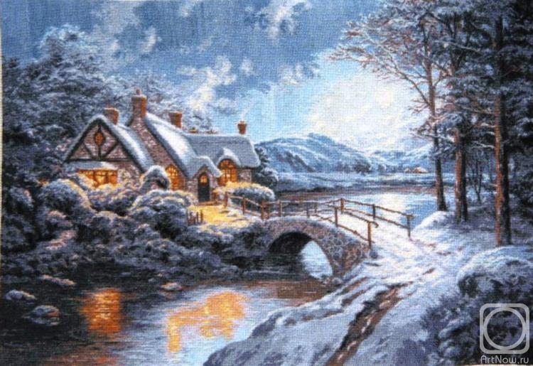 Gvozdetskaya Tatiana. Snow-white night (based on the painting by T. Kincaid)