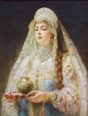 The Young Woman in Russian National Dress (National Traditions). Deynega Tatyana