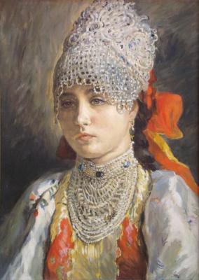Copy from the picture of K. Makovsky "Girl-Boyar". Deynega Tatyana