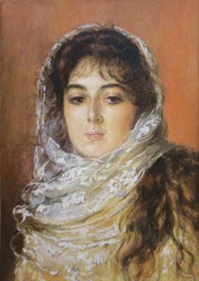 Copy of the portait of K. Makovsky "Portrait of wife of the artist". Deynega Tatyana