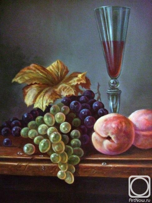 Leushin Anatoliy. Peaches with grapes