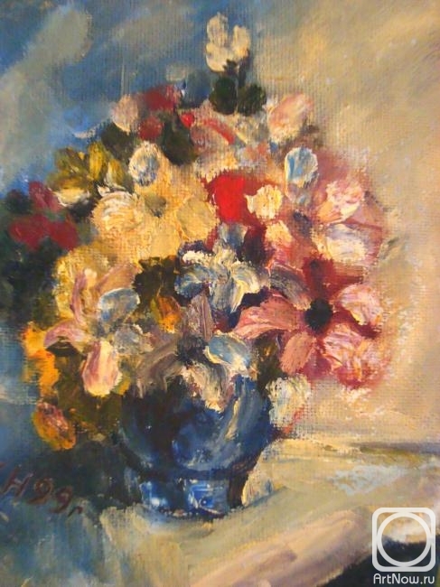 Slozhenikina (Kosareva) Natalia. Bouquet in a blue vase