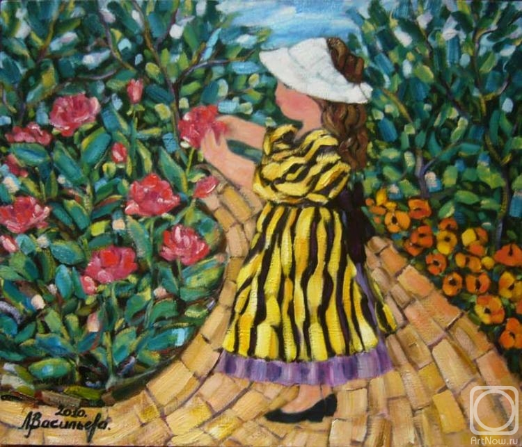 Vasileva Lyudmila. Girl and roses