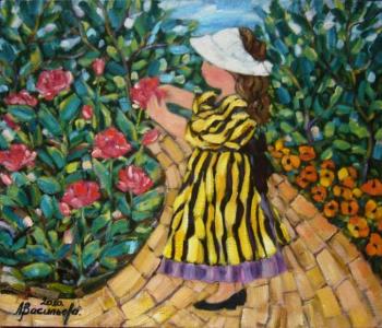 Girl and roses. Vasileva Lyudmila