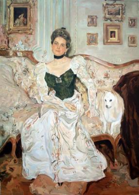 Copy of the picture of V. Serov "Portrait of the princess Zinaida Nickolaevna Yusupova". Deynega Tatyana